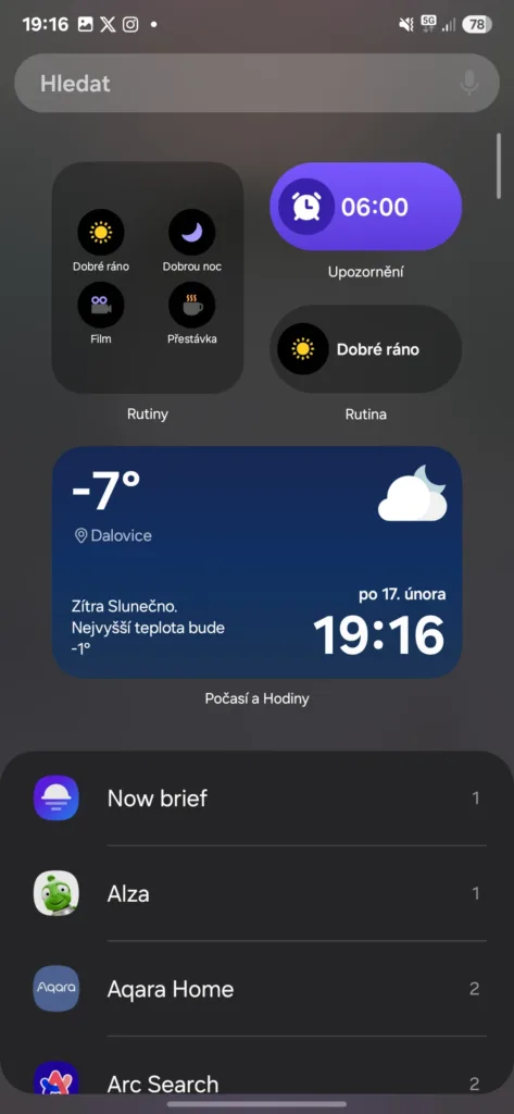 Samsung One UI 7 výběr widgetů