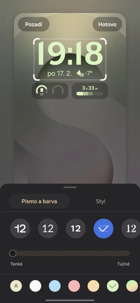 Samsung One UI 7 zamykací obrazovka styl hodiny