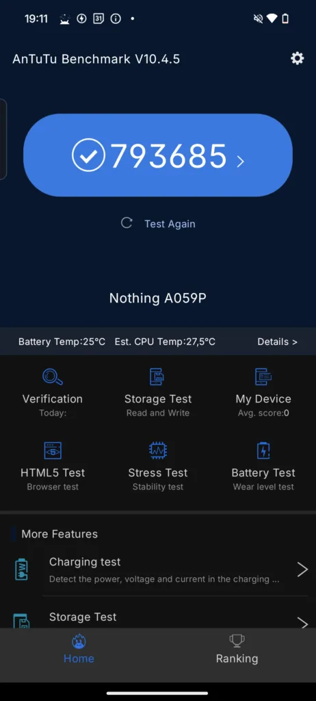 antutu nothing phone 3a pro