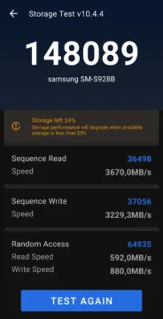 antutu storage s24ultra degraded