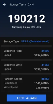 antutu storage s25ultra