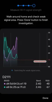 Diagnostika 2,4 GHz, MESH