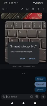 RCS, mazání zprávy