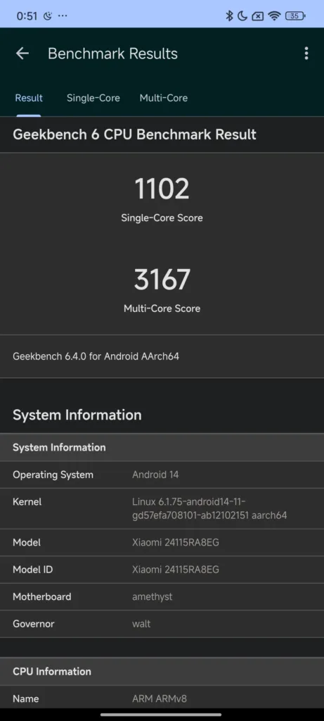 redmi note 14 pro+ geekbench