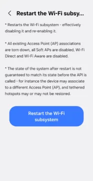 Restart subsystému Wi-Fi 