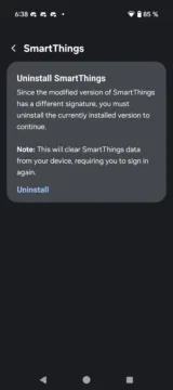 odinstalace originálního SmartThings