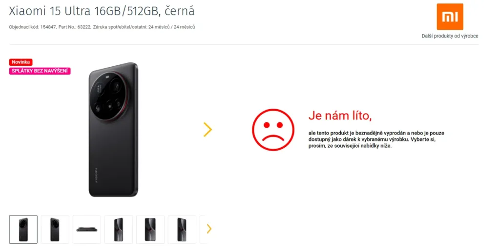 xiaomi 15 ultra cz unik cerna