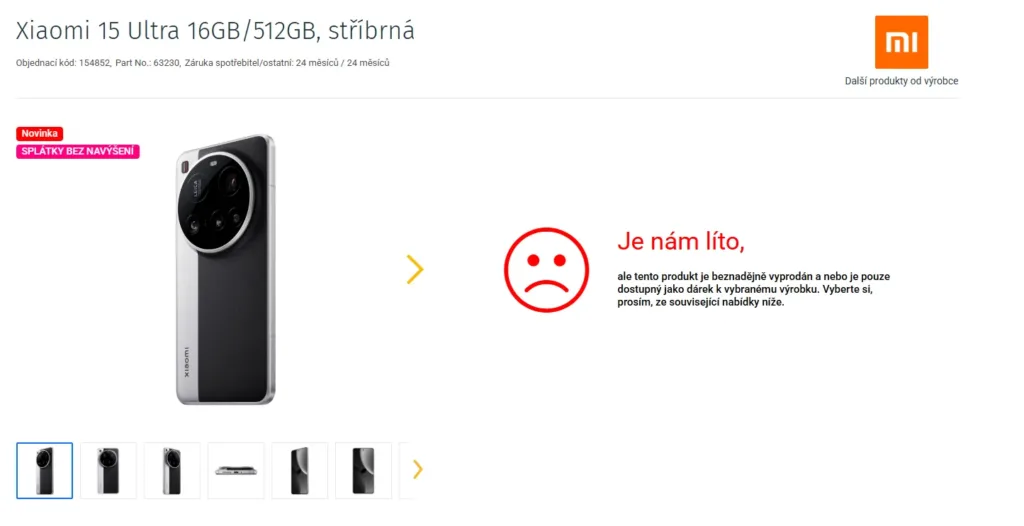 xiaomi 15 ultra cz unik stribrna