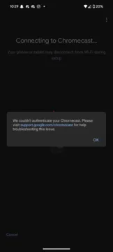 Chromecast error