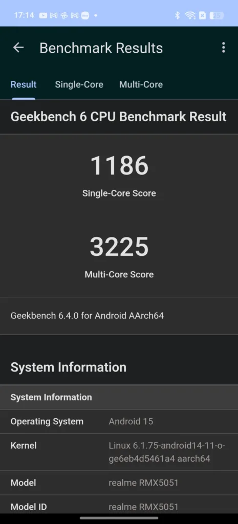 Realme 14 Pro+ geekbench 6