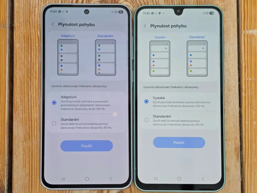 galaxy a36 vs a26 porovnani displeje