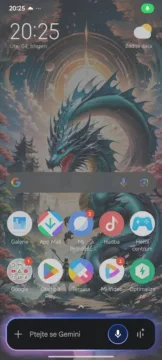 google gemini prekryti na domovske obrazovce telefonu