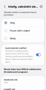 samsung internet inteligentni zabraneni sledovani captcha 1