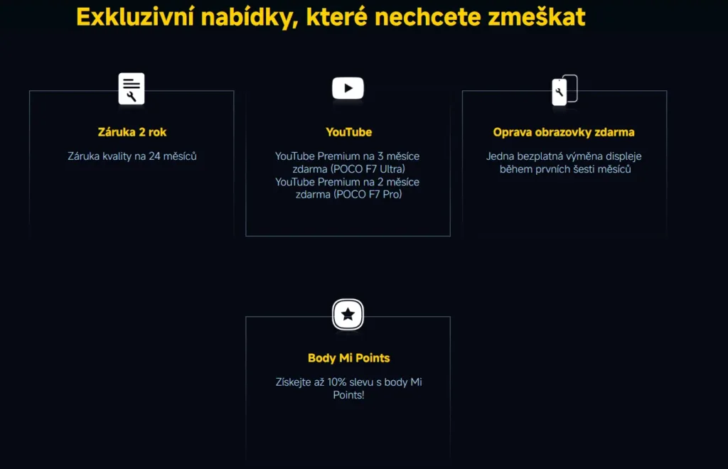 xiaomi poco f7 bonusy cesko screenshot z webu