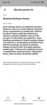 POCO X7 Pro souhrn v aplikaci Záznamník