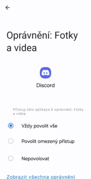 Oprávnění aplikace Discord