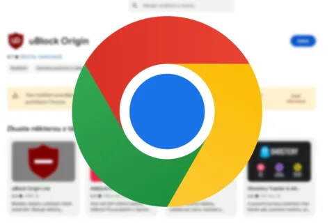 Logo Google Chrome na stránce blokátoru reklam uBlock Origin