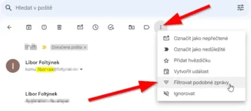 Filtrovat e-maily