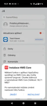 huawei d2 instalace hms core