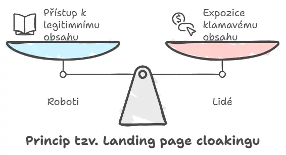 Landing page cloaking ilustrace