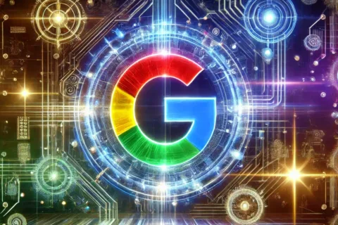 logo google na kybernetickem pozadi