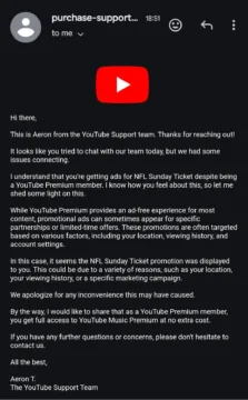 Google's response to YouTube Premium advertising