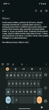 Gboard režim jedné ruky