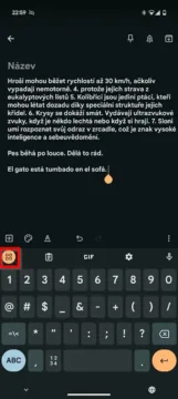 Gboard režim jedné ruky