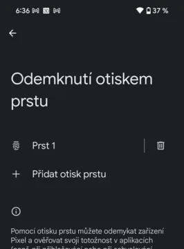 Odemknut otiskem prstu Pixel 8a